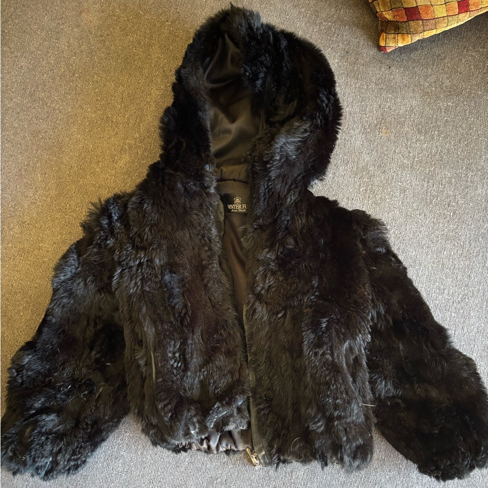 Unisex Mink child coat with hood